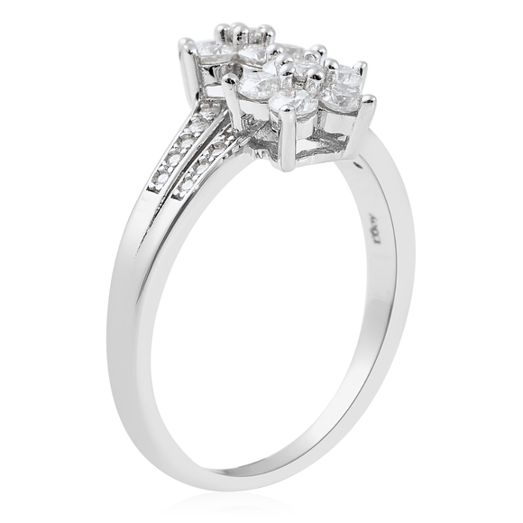 MOISSANITE BYPASS FLOWER RING - Picture 4 of 10